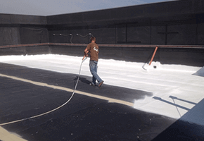 Spray applied roof coating